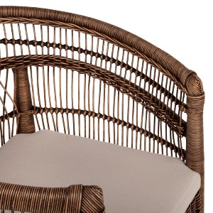 71053 ΠΟΛΥΘΡΟΝΑ MALAWI HM9635.01 ΞΥΛΟ ΜΑΟΝΙ ΜΕ RATTAN ΚΑΦΕ-ΛΕΥΚΟ ΜΑΞΙΛΑΡΙ 80x70x86Υεκ.