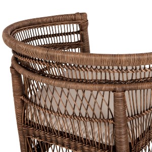 71053 ΠΟΛΥΘΡΟΝΑ MALAWI HM9635.01 ΞΥΛΟ ΜΑΟΝΙ ΜΕ RATTAN ΚΑΦΕ-ΛΕΥΚΟ ΜΑΞΙΛΑΡΙ 80x70x86Υεκ.