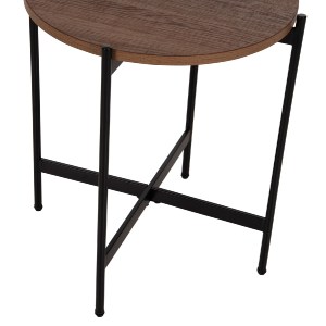 71081 ΒΟΗΘΗΤΙΚΟ ΤΡΑΠΕΖΙ HM9589.04 MDF ΚΑΡΥΔΙ-ΜΑΥΡΗ ΜΕΤΑΛΛΙΚΗ ΒΑΣΗ Φ50x55Υεκ.