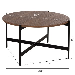 71087 ΤΡΑΠΕΖΙ ΣΑΛΟΝΙΟΥ HM9588.04 MDF ΚΑΡΥΔΙ-ΜΑΥΡΗ ΜΕΤΑΛΛΙΚΗ ΒΑΣΗ Φ80x45Υεκ.