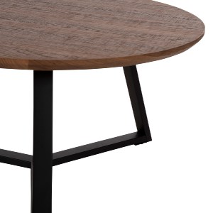 71090 ΤΡΑΠΕΖΙ ΣΑΛΟΝΙΟΥ ΣΤΡΟΓΓΥΛΟ ROCKET HM9586.04 MDF WALNUT-ΜΑΥΡΗ ΣΑΓΡΕ ΒΑΣΗ Φ80x42Υεκ.