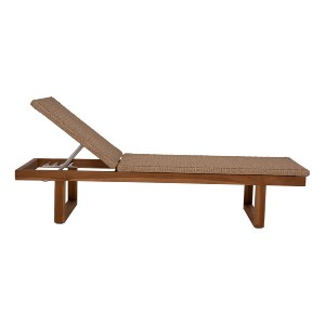 71110 ΞΑΠΛΩΣΤΡΑ PATRON HM5993 TEAK ΞΥΛΟ ΚΑΙ ΣΧΟΙΝΙ VIRO ΣΕ ΠΛΕΞΗ WICKER 191x65x86Yεκ.