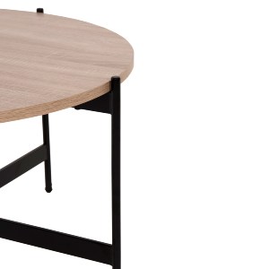 71111 ΤΡΑΠΕΖΙ ΣΑΛΟΝΙΟΥ HM9588.03 MDF ΣΟΝΑΜΑ-ΜΑΥΡΗ ΜΕΤΑΛΛΙΚΗ ΒΑΣΗ Φ80x45Υεκ.