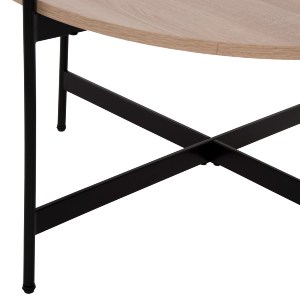 71111 ΤΡΑΠΕΖΙ ΣΑΛΟΝΙΟΥ HM9588.03 MDF ΣΟΝΑΜΑ-ΜΑΥΡΗ ΜΕΤΑΛΛΙΚΗ ΒΑΣΗ Φ80x45Υεκ.