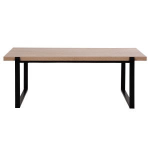 71117 ΤΡΑΠΕΖΙ ΣΑΛΟΝΙΟΥ HM9585.03 MDF SONOMA-ΜΑΥΡΗ ΜΕΤΑΛΛΙΚΗ ΒΑΣΗ 120x60X46Yεκ.