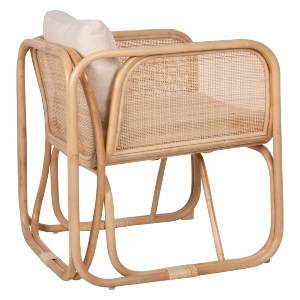 71128 ΠΟΛΥΘΡΟΝΑ WENDY HM9816 RATTAN ΣΕ ΦΥΣΙΚΟ ΧΡΩΜΑ-ΛΕΥΚΑ ΜΑΞΙΛΑΡΙΑ 73x72x84Yεκ.