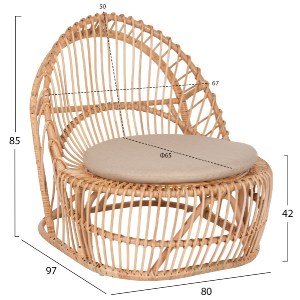 71129 ΠΟΛΥΘΡΟΝΑ ENTROPY HM9840.01 RATTAN ΦΥΣΙΚΟ ΜΕ ΕΚΡΟΥ ΜΑΞΙΛΑΡΙ 80x97x85Υεκ.