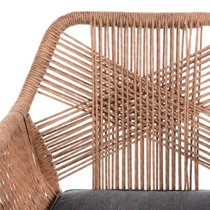 71178 ΠΟΛΥΘΡΟΝΑ TOPIN HM6048.01 ΑΛΟΥΜΙΝΙΟ ΛΕΥΚΟ-P.E. RATTAN ΑΝΟΙΧΤΟ ΚΑΦΕ-ΜΑΞΙΛΑΡΙ ΓΚΡΙ 58x60x83Υ εκ