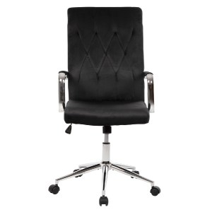 71192 ΚΑΡΕΚΛΑ ΓΡΑΦΕΙΟΥ JOSEF HM1181.04 ΜΑΥΡΟ ΒΕΛΟΥΔΟ-INOX ΒΑΣΗ 58x61x105-113Yεκ.