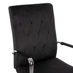 71192 ΚΑΡΕΚΛΑ ΓΡΑΦΕΙΟΥ JOSEF HM1181.04 ΜΑΥΡΟ ΒΕΛΟΥΔΟ-INOX ΒΑΣΗ 58x61x105-113Yεκ.