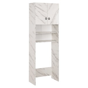 71220 ΕΠΙΠΛΟ ΠΛΥΝΤΗΡΙΟΥ ΜΕ ΡΑΦΙΑ&ΝΤΟΥΛΑΠΙ TERRY ΛΕΥΚΟ ΜΑΡΜΑΡΟ ΕΦΕ HM9122.12 64Χ29Χ181Υεκ.