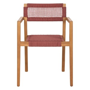 71246 ΠΟΛΥΘΡΟΝΑ CHARLOTTE HM9637.06 ΞΥΛΟ TEAK ΦΥΣΙΚΟ & ΡΟΖ ΣΧΟΙΝΙ 59x54x83Y εκ.