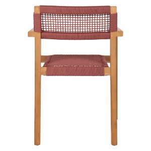 71246 ΠΟΛΥΘΡΟΝΑ CHARLOTTE HM9637.06 ΞΥΛΟ TEAK ΦΥΣΙΚΟ & ΡΟΖ ΣΧΟΙΝΙ 59x54x83Y εκ.