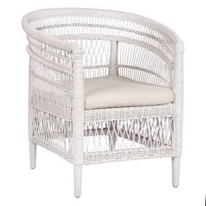 71361 ΠΟΛΥΘΡΟΝΑ MALAWI HM9635.02 ΞΥΛΟ ΜΑΟΝΙ ΜΕ RATTAN ΛΕΥΚΟ-ΛΕΥΚΟ ΜΑΞΙΛΑΡΙ 80x70x86Υεκ.
