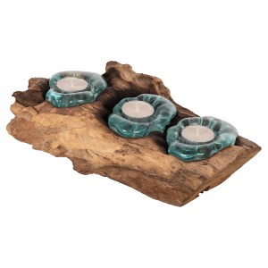 71384 ΕΠΙΤΡΑΠΕΖΙΟ ΔΙΑΚΟΣΜΗΤΙΚΟ ΓΙΑ ΚΕΡΙΑ 3 ΘΕΣΕΩΝ HM4282 ΜΑΣΙΦ ΞΥΛΟ ΤΕΑΚ & ΓΥΑΛΙ-ΦΥΣΙΚΟ