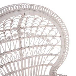 71389 ΠΟΛΥΘΡΟΝΑ ROYAL PEACOCK HM9342.02 RATTAN ΣΕ ΛΕΥΚΟ-ΜΑΞΙΛΑΡΙ ΛΕΥΚΟ 114x72x150Yεκ.
