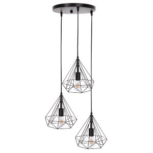 71392 ΦΩΤΙΣΤΙΚΟ ΟΡΟΦΗΣ ΚΡΕΜΑΣΤΟ HM4041 3ΦΩΤΟ ΜΑΥΡΟ ΜΕΤΑΛΛΟ 25x22x123Yεκ.