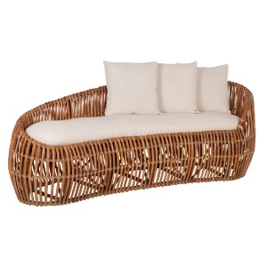 71400 ΚΑΝΑΠΕΣ-ΑΝΑΚΛΙΝΤΡΟ LANTRY HM5991 ΦΥΣΙΚΟ RATTAN- ΛΕΥΚΑ ΜΑΞΙΛΑΡΙΑ 215x60x78Yεκ.