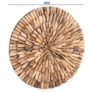 71505 ΔΙΑΚΟΣΜΗΤΙΚΟ ΤΟΙΧΟΥ ΣΤΡΟΓΓΥΛΟ CHIIKI HM4298 DRIFTWOOD ΣΕ ΦΥΣΙΚΟ Φ60 εκ.