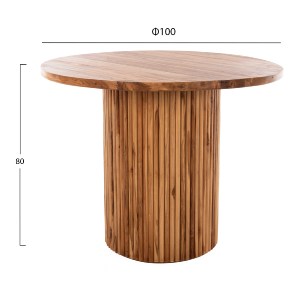 71621 ΤΡΑΠΕΖΙ ΤΡΑΠΕΖΑΡΙΑΣ DREMA1 HM9895 ΜΑΣΙΦ ΞΥΛΟ ΤΕΑΚ Φ100X80Yεκ-3εκ.ΕΠΙΦΑΝΕΙΑ