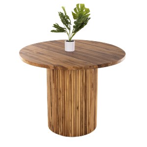 71621 ΤΡΑΠΕΖΙ ΤΡΑΠΕΖΑΡΙΑΣ DREMA1 HM9895 ΜΑΣΙΦ ΞΥΛΟ ΤΕΑΚ Φ100X80Yεκ-3εκ.ΕΠΙΦΑΝΕΙΑ