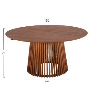 71679 ΤΡΑΠΕΖΙ ΤΡΑΠΕΖΑΡΙΑΣ FRANTZ HM9457.11 ΜΑΣΙΦ MINDI ΞΥΛΟ ΣΕ ΦΥΣΙΚΟ Φ150x75Υεκ.