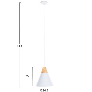 71721 ΦΩΤΙΣΤΙΚΟ ΟΡΟΦΗΣ ΚΡΕΜΑΣΤΟ HM4144 ΛΕΥΚΟ ΜΕΤΑΛΛΙΚΟ ΚΑΠΕΛΟ 24,5x24,5x113Υεκ.
