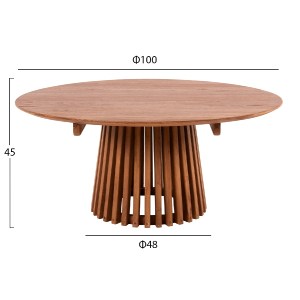 71734 ΤΡΑΠΕΖΙ ΣΑΛΟΝΙΟΥ ΣΤΡΟΓΓΥΛΟ FRANTZ HM9523.11 ΜΑΣΙΦ MINDI ΞΥΛΟ-ΦΥΣΙΚΟ Φ100X45Υεκ.