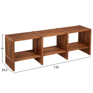 71740 ΚΟΝΣΟΛΑ TV NYA HM9831 ΜΑΣΙΦ ΞΥΛΟ TEAK ΣΕ ΦΥΣΙΚΟ ΧΡΩΜΑ 130x29,5x46Υ εκ.
