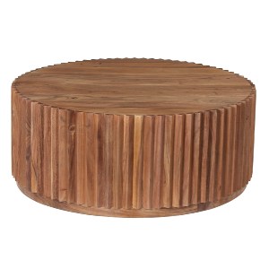 71784 ΤΡΑΠΕΖΙ ΣΑΛΟΝΙΟΥ ΣΤΡΟΓΓΥΛΟ SEDGE HM9695 ΜΑΣΙΦ ΑΚΑΚΙΑ-ΦΥΣΙΚΟ ΧΡΩΜΑ Φ90Χ38Υεκ.