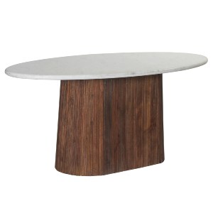 71822 ΤΡΑΠΕΖΙ ΤΡΑΠΕΖΑΡΙΑΣ ΟΒΑΛ PURGER HM9715 ΜΑΣΙΦ MANGO-ΛΕΥΚΟ ΜΑΡΜΑΡΟ 180x90x76Υεκ.