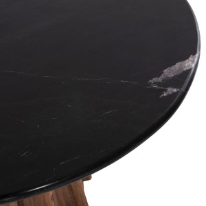 71826 ΤΡΑΠΕΖΙ ΤΡΑΠΕΖΑΡΙΑΣ ΣΤΡΟΓΓΥΛΟ DRAXX HM9687 ΜΑΣΙΦ ΞΥΛΟ ΑΚΑΚΙΑΣ-ΕΠΙΦΑΝΕΙΑ ΜΑΥΡΟ ΜΑΡΜΑΡΟ Φ120x76Υεκ