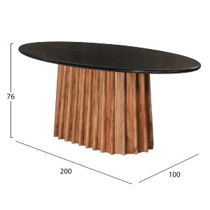 71827 ΤΡΑΠΕΖΙ ΤΡΑΠΕΖΑΡΙΑΣ ΟΒΑΛ DRAXX HM9689 ΜΑΣΙΦ ΑΚΑΚΙΑ-ΜΑΥΡΟ ΜΑΡΜΑΡΟ 200x100x76Υεκ.