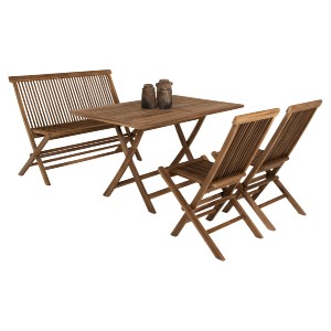 71898 ΣΕΤ ΤΡΑΠΕΖΑΡΙΑΣ ΕΞΩΤ. ΧΩΡΟΥ 4ΤΜΧ KENDALL HM11953 ΜΑΣΙΦ ΞΥΛΟ TEAK ΦΥΣΙΚΟ