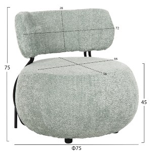 71918 ΠΟΛΥΘΡΟΝΑ ΣΤΡΟΓΓΥΛΗ KARSEN HM9598.05 ΦΥΣΤΙΚΙ ΜΠΟΥΚΛΕ ΥΦΑΣΜΑ 75x75x75Υ εκ.
