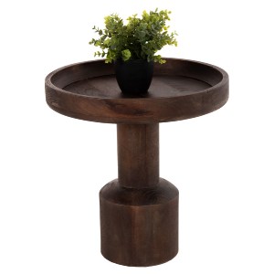 71994 ΤΡΑΠΕΖΙ ΣΑΛΟΝΙΟΥ ΣΤΡΟΓΓΥΛΟ CRAMM HM9700 ΜΑΣΙΦ MANGO ΣΚΟΥΡΟ ΚΑΦΕ Φ45x47Υεκ.