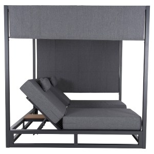 72027 ΔΙΠΛΗ ΞΑΠΛΩΣΤΡΑ ΑΛΟΥΜΙΝΙΟΥ ΠΑΡΑΛΙΑΣ ΜΕ ΣΚΙΑΣΤΡΟ ΚΥΒΟΣ GALLANT HM6097.01 ΓΚΡΙ 2x2x2μ