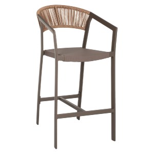 72054 ΣΚΑΜΠΟ ΑΛΟΥΜΙΝΙΟΥ MIRI ΣΑΜΠΑΝΙ ΜΕ ΜΠΡΑΤΣΑ RATTAN & TEXTLINE 56x58x105Yεκ.HM5892.23