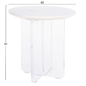 72137 ΤΡΑΠΕΖΙ ΣΑΛΟΝΙΟΥ ACRYLON HM9779.01 HPL ΛΕΥΚΟ ΜΑΡΜΑΡΟ-ΑΚΡΥΛΙΚΟ ΠΟΔΙ Φ40x41Υεκ.