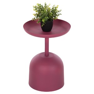 72182 ΤΡΑΠΕΖΙ ΒΟΗΘΗΤΙΚΟ ΣΤΡΟΓΓΥΛΟ DELBEL HM4262.06 ΜΕΤΑΛΛΟ ΣΕ ΡΟΖ Φ36x49Υ εκ.