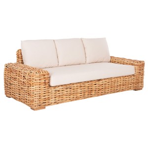72314 ΚΑΝΑΠΕΣ ΤΡΙΘΕΣΙΟΣ ΕΞ.ΧΩΡΟΥ TROPEL HM9808 ΞΥΛΟ MANGO-RATTAN ΦΥΣΙΚΟ-ΛΕΥΚΑ ΜΑΞΙΛΑΡΙΑ 216x88x85Υεκ