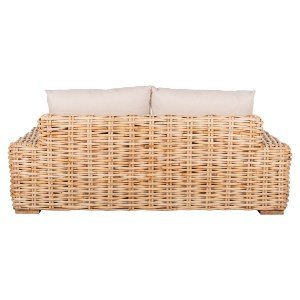 72315 ΚΑΝΑΠΕΣ 2-ΘΕΣΙΟΣ TROPEL HM9809 ΞΥΛΟ MANGO-RATTAN ΦΥΣΙΚΟ-ΛΕΥΚΑ ΜΑΞΙΛΑΡΙΑ 192x88x70-85Υεκ.