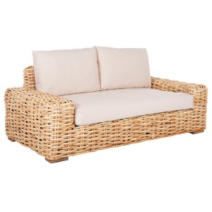 72315 ΚΑΝΑΠΕΣ 2-ΘΕΣΙΟΣ TROPEL HM9809 ΞΥΛΟ MANGO-RATTAN ΦΥΣΙΚΟ-ΛΕΥΚΑ ΜΑΞΙΛΑΡΙΑ 192x88x70-85Υεκ.