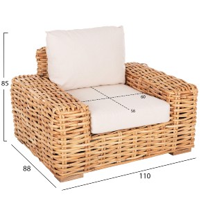 72316 ΠΟΛΥΘΡΟΝΑ TROPEL HM9810 ΞΥΛΟ MANGO-RATTAN ΦΥΣΙΚΟ-ΛΕΥΚΑ ΜΑΞΙΛΑΡΙΑ 110x88x70-85Υεκ.
