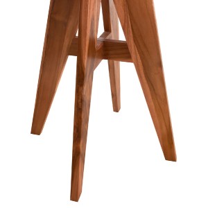 72356 ΤΡΑΠΕΖΙ ΣΤΡΟΓΓΥΛΟ LEO HM9917 ΜΑΣΙΦ ΞΥΛΟ ΤΕΑΚ ΣΕ ΦΥΣΙΚΟ Φ70x75Υεκ.