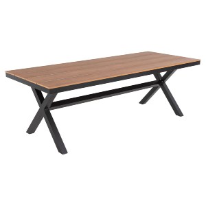 72364 ΤΡΑΠΕΖΙ ΑΛΟΥΜΙΝΙΟΥ ΟΡΘΟΓΩΝΙΟ TAWNEE HM6039.01 ΑΝΘΡΑΚΙ-POLYWOOD ΦΥΣΙΚΟ 219,5x89,5x73Υ