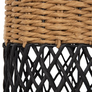 72397 ΦΩΤΙΣΤΙΚΟ ΔΑΠΕΔΟΥ HM4342 ΜΕΤΑΛΛΟ-PAPER ROPE ΣΕ ΜΠΕΖ ΑΜΜΟΥ-ΜΑΥΡΟ Φ20X120Υεκ.