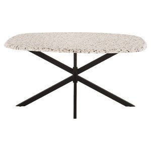 72401 ΤΡΑΠΕΖΙ ΟΒΑΛ RODDEN HM11903.03 ΜΕ WERZALIT TERRAZZO-ΜΑΥΡΗ ΧΙΑΣΤΙ ΒΑΣΗ 146x94x75Υεκ