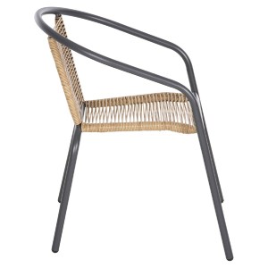 72407 ΠΟΛΥΘΡΟΝΑ SWIFTER HM5969.02 ΜΕΤΑΛΛΟ ΓΚΡΙ-ΣΥΝΘ. RATTAN ΣΕ ΦΥΣΙΚΟ 54x61x75Υεκ.