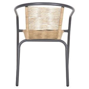 72407 ΠΟΛΥΘΡΟΝΑ SWIFTER HM5969.02 ΜΕΤΑΛΛΟ ΓΚΡΙ-ΣΥΝΘ. RATTAN ΣΕ ΦΥΣΙΚΟ 54x61x75Υεκ.